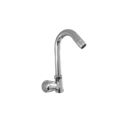 Swan neck pillar cock bath fitting