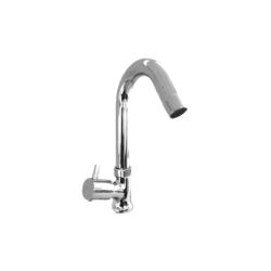 Swan neck pillar cock bathroom fitting